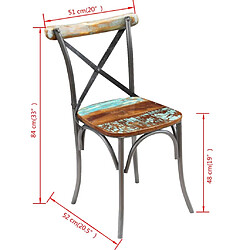 Acheter Decoshop26 Lot de 6 chaises de salle à manger cuisine style vintage en bois de récupération massif CDS022242