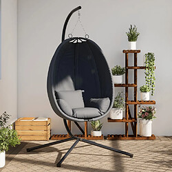 vidaXL Chaise suspendue en forme d'œuf avec support anthracite