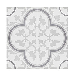 Pegane Boite de 24 Carreaux de ciment véritable 0,96m2 / Carreaux de ciment artisanaux pour sol et mur coloris Gris - l.20 x L.20cm