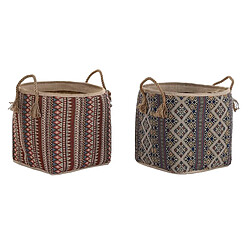 Panier DKD Home Decor Jute (40 x 40 x 48 cm) (2 Unités)