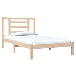 Avis Maison Chic Lit adulte - Lit simple Cadre de lit,Structure du lit Contemporain Bois de pin massif 90x200 cm -MN57128