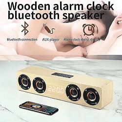 Universal Home Theatre portable colonne Bluetooth haut-parleur sans fil de haut-parleur en bois d'alarme en haut-parleur (jaune)