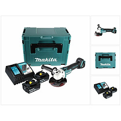 Makita DGA 504 RGJ Meuleuse d'angle sans fil 18 V 125 mm Brushless + 2x Batteries 6.0 Ah + Chargeur + Coffret Makpac