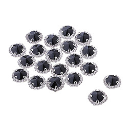 20pcs coudre le verre strass cristal perles Flatback couture 12mm noir