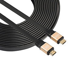 Wewoo Câble or 3m HDMI 2.0 4K 30AWG haute vitesse 18Gbps plaqué connecteurs HDMI mâle à HDMI plat