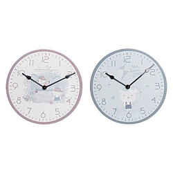 Look & Feel Horloge Murale DKD Home Decor Enfant Bois MDF (2 pcs) (24 x 3 x 24 cm)