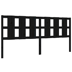 Maison Chic Tête de lit scandinave pour lit adulte,Meuble de chambre Noir 205,5x4x100 cm Bois massif de pin -MN53041