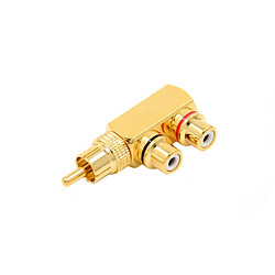 Wewoo Adaptateur AV audio et vidéo Lotus cuivre RCA Revolution 2 femelle plaqué or pur