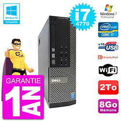 PC Dell 7020 SFF Intel i7-4770 RAM 8Go Disque 2To Graveur DVD Wifi W7 - Occasion