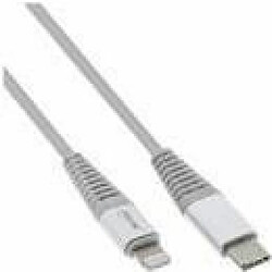 InLine USB-C Lightning Kabel - für iPad - iPhone - iPod - silber/Alu - 2m (31450A)