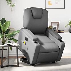 Maison Chic Fauteuil Relax pour salon, Fauteuil inclinable de massage électrique gris similicuir -GKD21084