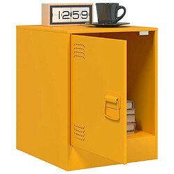 Avis vidaXL Tables de chevet 2 pcs jaune moutarde 34,5x39x44 cm acier