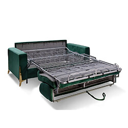 Acheter Inside 75 Canapé convertible express 140 ONTARIO sommier métal matelas 20 cm velours Velluto noir