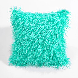 Wewoo Coussin de voyage Velvet Long En Peluche Couverture Populaire Carré Furry Maison Lit Décoration Taie D'oreiller, Taille: 45 x 45 cm (Vert)