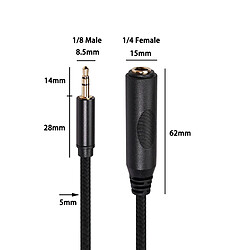 Adaptateur En Cuivre Pur Jack Audio Stéréo 3,5 Mm Mâle à 6,35 Mm Femelle 1,5 Mètre