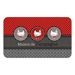 Douceur D'Interieur Tapis en PVC Maison de campagne - Noir et rouge