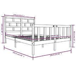 vidaXL Cadre de lit sans matelas marron miel bois de pin massif pas cher