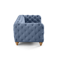 Lisa Design Walter - canapé 2 places chesterfield en velours - pieds bois