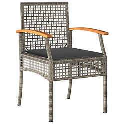 Avis Maison Chic Ensemble à manger d'extérieur 9 pcs avec coussins,Salon de jardin gris résine tressée -GKD574326