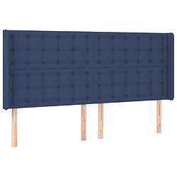 Maison Chic Tête de lit scandinave avec oreilles,meuble de chambre Bleu 163x16x118/128 cm Tissu -MN70487