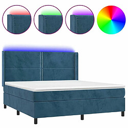 Sommier à lattes,Cadre à lattes de lit pour Adulte matelas et LED Bleu foncé 160x200 cm -MN79361