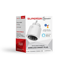 Prise Sans fil Intelligente - Superior SUPiPW001 – Courant max 16A, Compatible avec Alexa et Google Assistant pas cher