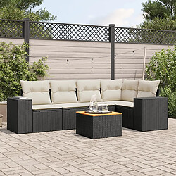 Maison Chic Salon de jardin 6 pcs avec coussins | Ensemble de Table et chaises | Mobilier d'Extérieur noir résine tressée -GKD39077