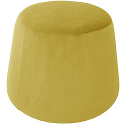 Jardindeco Pouf en velours Dome jaune.