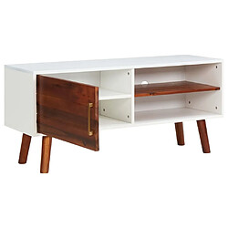 Maison Chic Meuble TV scandinave - Banc TV pour salon 110x35x50 cm Bois d'acacia solide et MDF -MN22129