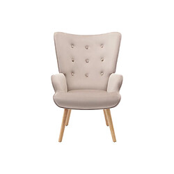 Vente-Unique Fauteuil en velours beige VATELY