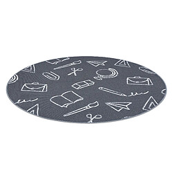 Avis RUGSX Moquette pour enfants SCHOOL Cercle école gris cercle 150 cm