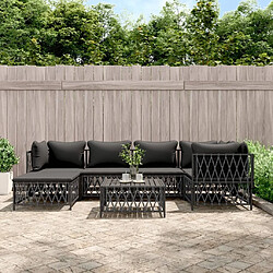 Maison Chic Salon de jardin 7 pcs + coussins - Mobilier/Meubles de jardin - Table et chaises d'extérieur anthracite acier -MN88967