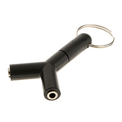 3.5mm Stéréo Jack Audio Ecouteur 2 Voies Adaptateur Y Splitter Keyring