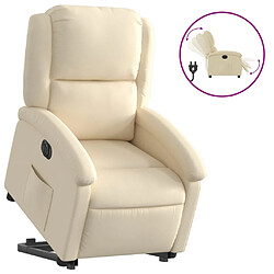 vidaXL Fauteuil inclinable électrique crème tissu