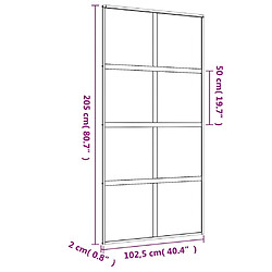 vidaXL Porte coulissante doré 102,5x205 cm verre ESG dépoli aluminium pas cher