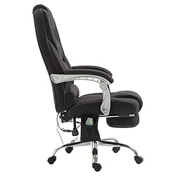 Avis Decoshop26 Fauteuil de bureau avec fonction massage et repose-pieds ajustables en tissu noir 10_0002592