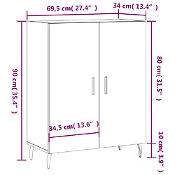 vidaXL Buffet noir 69,5x34x90 cm bois d'ingénierie pas cher