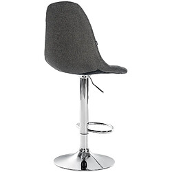 Decoshop26 Tabouret de bar x1 avec repose-pieds hauteur réglable pivotant assise en tissu gris foncé cadre métallique chromé 10_0004845