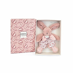 Ludendo Lapin doudou - Doudou plat 18 cm rose