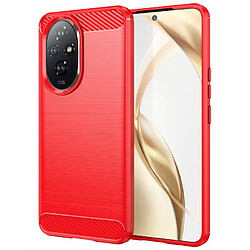 Htdmobiles Coque pour Honor 200 5G - housse etui silicone gel carbone + verre trempe - ROUGE