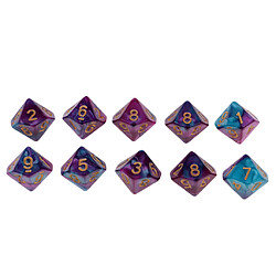 10x dés de jeu 16 dés 16mm dés pour jeux de société / enseignement des mathématiques violet et bleu pas cher