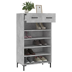 Acheter Maison Chic Armoire à Chaussures Gris béton,Meuble de Rangement à Chaussures 60x35x105 cm bois d'ingénierie -MN62999