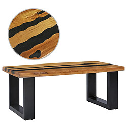 vidaXL Table basse 100x50x40 cm Bois de teck massif et pierre de lave