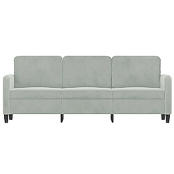 Avis Maison Chic Canapé à 3 places,Canapé droit,Sofa de Salon,Banquette Gris clair 180 cm Velours -GKD348726