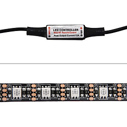 Avis Wewoo Ruban LED Waterproof Epoxyde noir 12W 60 LEDS SMD 5050 USB TV Conseil RGB époxy lumière de la corde avec 10 touches RF télécommande sans fil, longueur: 1 m, DC 5V