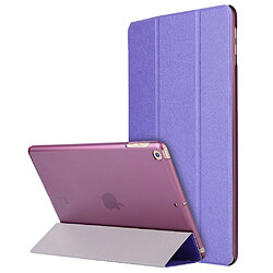 Etui en PU soie avec support tri-pliure violet pour votre Apple iPad 10.2 (2019)