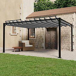 vidaXL Tonnelle avec toit à persienne 3x4 m Anthracite Tissu aluminium