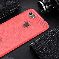 Wewoo Coque en TPU antichoc fibre de carbone texture brossée pour Google Pixel 3 Lite (rouge)