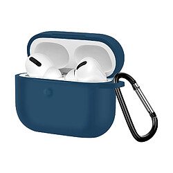 Avizar Coque AirPods Pro et Pro 2 Souple Anti-traces Anti-rayures Mousqueton bleu nuit