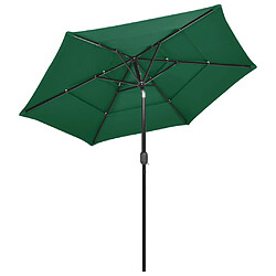 Avis ComfortXL Parasol à 3 Niveaux Avec Mât En Aluminium Vert 2,5 M